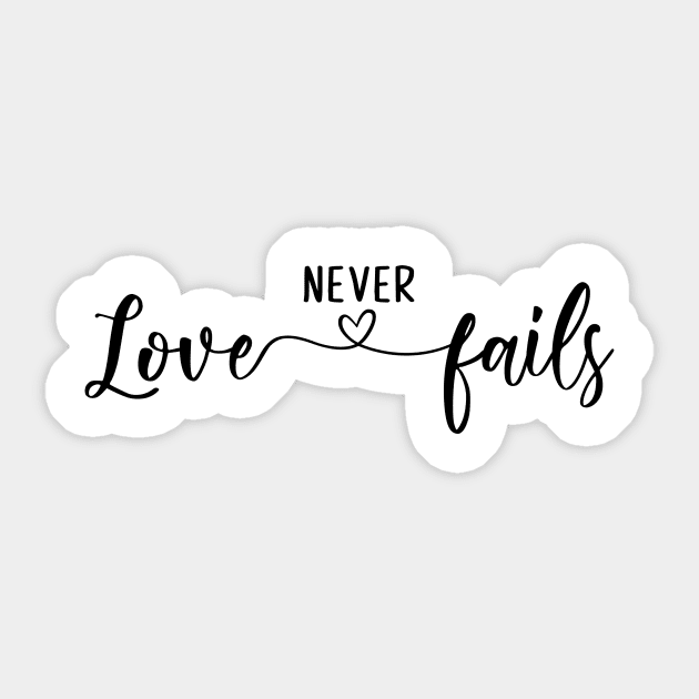 Love Never Fails Sticker by Chenstudio